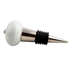 White Green Crackle Ceramic Wine Stopper