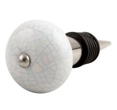 White Turquoise Crackle Ceramic Wine Stopper