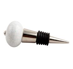 White Turquoise Crackle Ceramic Wine Stopper