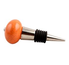 Orange Crackle Ceramic Wine Stopper