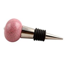 Pink Crackle Ceramic Wine Stopper