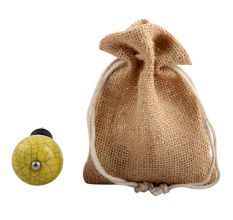 Yellow Black Crackle Ceramic Wine Stopper