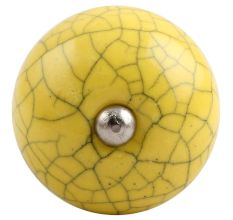 Yellow Black Crackle Ceramic Wine Stopper