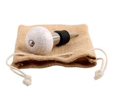 White Purple Crackle Ceramic Wine Stopper