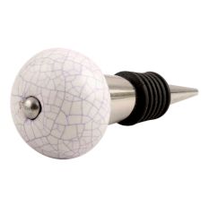 White Purple Crackle Ceramic Wine Stopper