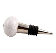 White Purple Crackle Ceramic Wine Stopper