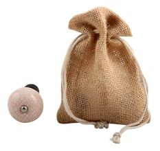 Cream Pink Crackle Ceramic Wine Stopper