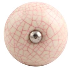 Cream Pink Crackle Ceramic Wine Stopper