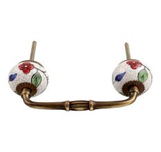 Multicolor Leaves Crackle Ceramic Bridge Handle