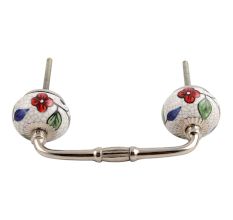 Multicolor Leaves Crackle Ceramic Bridge Handle