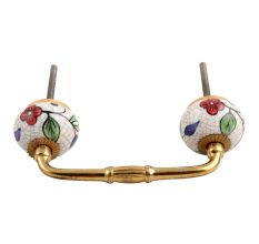 Multicolor Leaves Crackle Ceramic Bridge Handle