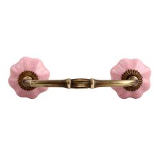 Pink Melon Crackle Ceramic Bridge Handle