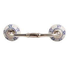 Blue Tiny Flower Crackle Ceramic Bridge Handle