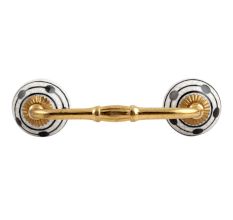 Black Striped Dotted Crackle Ceramic Bridge Handle