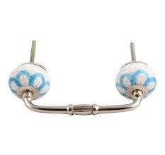 Blue Floral Crackle Ceramic Bridge Handle