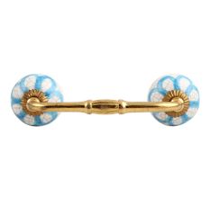 Blue Floral Crackle Ceramic Bridge Handle