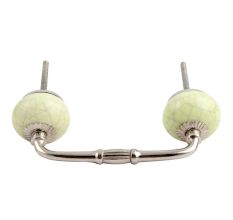 Pistachio Green Cackle Ceramic Bridge Handle
