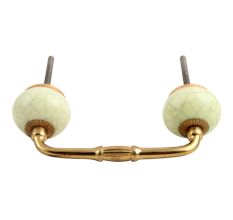 Pistachio Green Cackle Ceramic Bridge Handle