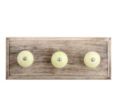Pistachio Green Crackle Ceramic Wooden Hooks