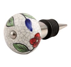 Multicolor Leaf Crackle Ceramic Wine Stopper