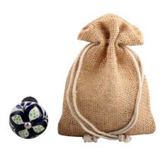 Navy Blue Flower Crackle Ceramic Wine Stopper