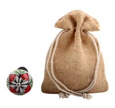 Red Flower Crackle Ceramic Wine Stopper