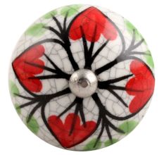 Red Flower Crackle Ceramic Wine Stopper