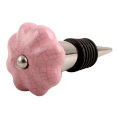 Pink Melon Crackle Ceramic Wine Stopper