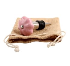 Pink Melon Crackle Ceramic Wine Stopper