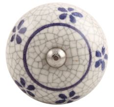 Blue Tiny Flower Crackle Ceramic Wine Stopper