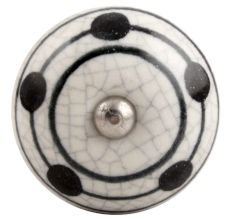 Black Striped Dotted Crackle Ceramic Wine Stopper