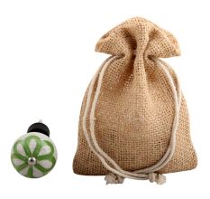 Lime Green Floral Crackle Ceramic Wine Stopper