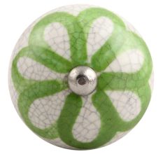 Lime Green Floral Crackle Ceramic Wine Stopper