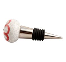 Red Sunflower Crackle Ceramic Wine Stopper