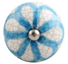 Blue Foral Crackle Ceramic Wine Stopper