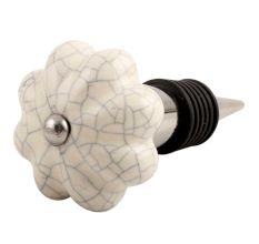 Cream Melon Crackle Ceramic Wine Stopper