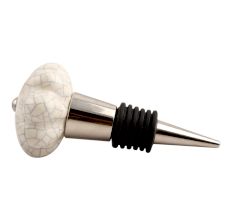 Cream Melon Crackle Ceramic Wine Stopper