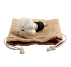 Cream Melon Crackle Ceramic Wine Stopper