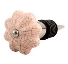 Baby Pink Melon Crackle Ceramic Wine Stopper