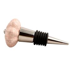 Baby Pink Melon Crackle Ceramic Wine Stopper