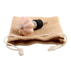 Baby Pink Melon Crackle Ceramic Wine Stopper