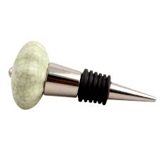Washed Green Crackle Ceramic Melon Wine Stopper