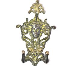 Bronze Wall Decorative Hooks with Green Patina with 2 Hooks