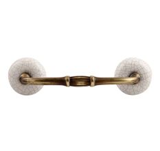 White and Black Crackle Ceramic Bridge Handle