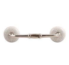White and Black Crackle Ceramic Bridge Handle