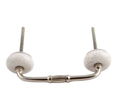White and Black Crackle Ceramic Bridge Handle