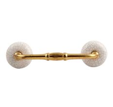 White and Black Crackle Ceramic Bridge Handle