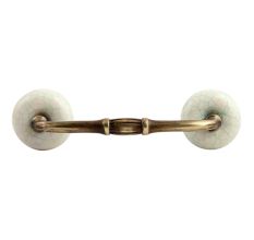 White and Green Crackle Ceramic Bridge Handle