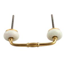 White and Green Crackle Ceramic Bridge Handle
