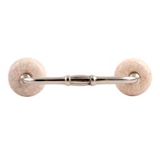 White and Pink Crackle Ceramic Bridge Handle